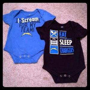 Los Angeles Chargers unisex onesies - set of 2